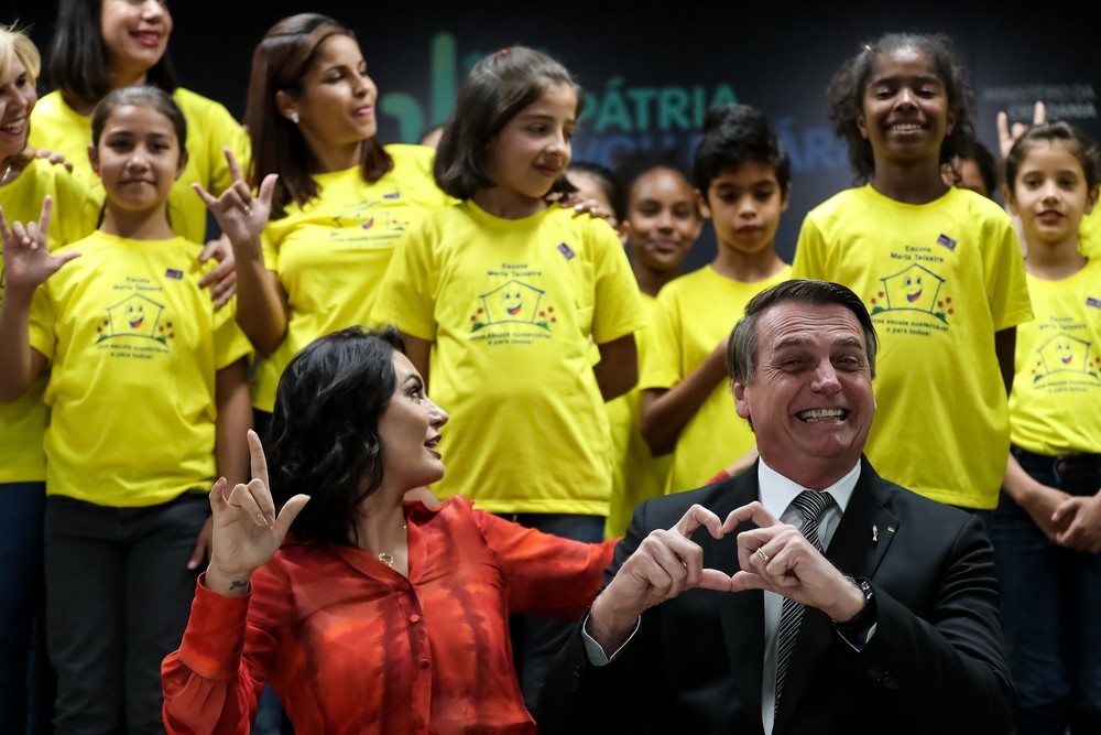 O presidente Jair Bolsonaro e a primeira-dama, Michelle Bolsonaro